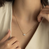 Collar colgante, Bañado en oro, Zirconia cúbica artificial
