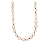 collar de perlas, Plata 925 bañada en rodio, Perla cultivada, Vidrio de plomo