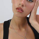 Collar colgante, Plata 925 bañada en rodio, Sin piedra