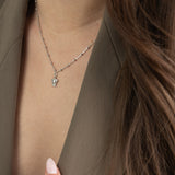 Collar colgante, Plata 925 bañada en rodio, Sin piedra