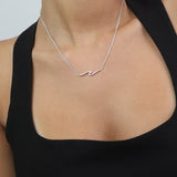 Collar colgante, Plata 925 bañada en rodio, Sin piedra