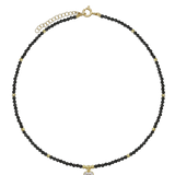 Collar gargantilla, Bañado en oro, Zirconia cúbica artificial, Espinela artificial