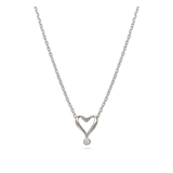 Collar colgante, Plata 925 bañada en rodio, Zirconia cúbica artificial