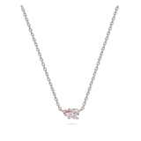 Collar colgante, Plata 925 bañada en rodio, Zirconia cúbica artificial