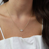 Collar colgante, Bañado en oro, Zirconia cúbica artificial