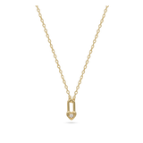 Collar colgante, Bañado en oro, Zirconia cúbica artificial