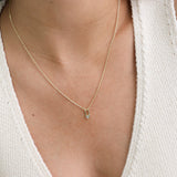 Collar colgante, Bañado en oro, Zirconia cúbica artificial