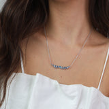 Collar colgante, Plata 925 bañada en rodio, Zirconia cúbica artificial