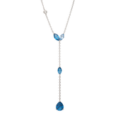 Cadena de corbata, Plata 925 bañada en rodio, Zirconia cúbica artificial