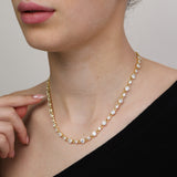 collar de tenis, Bañado en oro, Zirconia cúbica artificial