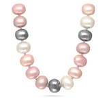 collar de piedra, Plata 925 bañada en rodio, Madreperla artificial