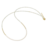 collar de piedra, Bañado en oro, Amazonita artificial, Perla sintética