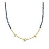 collar de piedra, Bañado en oro, Ágata artificial, Jadeíta artificial