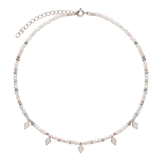 Collar gargantilla, Plata 925 bañada en rodio, Zirconia cúbica artificial, Vidrio de plomo