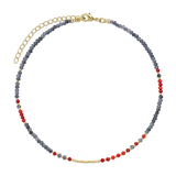 Collar gargantilla, Bañado en oro, Vidrio de plomo, Jadeíta artificial