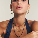 Collar gargantilla, Bañado en oro, Vidrio de plomo, Jadeíta artificial