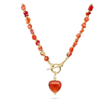 collar de piedra, Bañado en oro, Ágata artificial, Vidrio de plomo
