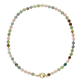 collar de piedra, Bañado en oro, Ágata artificial, Jadeíta artificial
