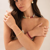 collar de piedra, Bañado en oro, Cuarzo rosa artificial, Ágata artificial, Coral artificial, Jadeíta artificial, Amazonita artificial, Cuarzo artifici