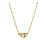 Collar colgante, Bañado en oro, Zirconia cúbica artificial
