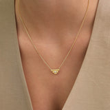 Collar colgante, Bañado en oro, Zirconia cúbica artificial