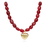 collar de piedra, Bañado en oro, Cuarzo artificial