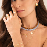 collar de piedra, Bañado en oro, Cuarzo artificial