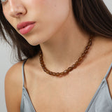 collar de piedra, Bañado en oro, Cuarzo artificial