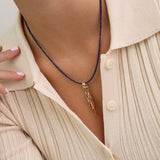 collar de piedra, Bañado en oro, Vidrio de plomo