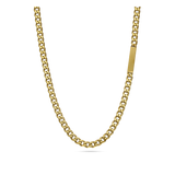 collar de hombre, Acero inoxidable con baño de oro de aproximadamente 1 micra, Sin piedra