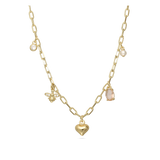 Cadena de elementos, Bañado en oro, Zirconia cúbica artificial, Perla cultivada