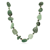 collar de piedra, Bañado en oro, Rubí artificial, Aventurina artificial
