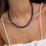 collar de hombre, Plata 925 bañada en rodio, Perla cultivada