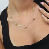 Cadena de capas, Bañado en oro, Zirconia cúbica artificial