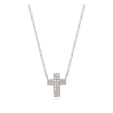 Collar colgante, Plata 925 bañada en rodio, Zirconia cúbica artificial