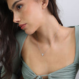 Collar colgante, Plata 925 bañada en rodio, Zirconia cúbica artificial