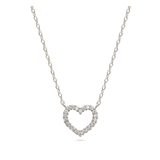 Collar colgante, Plata 925 bañada en rodio, Zirconia cúbica artificial