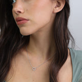Collar colgante, Plata 925 bañada en rodio, Zirconia cúbica artificial