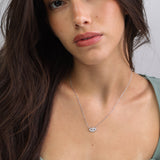 Collar colgante, Plata 925 bañada en rodio, Zirconia cúbica artificial