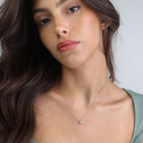 Collar colgante, Plata 925 bañada en rodio, Zirconia cúbica artificial
