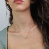 Collar colgante, Plata 925 bañada en rodio, Zirconia cúbica artificial