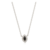 Collar colgante, Plata 925 bañada en rodio, Zirconia cúbica artificial