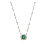 Collar colgante, Plata 925 bañada en rodio, Zirconia cúbica artificial