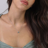 Collar colgante, Plata 925 bañada en rodio, Zirconia cúbica artificial
