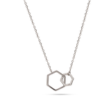 Collar colgante, Plata 925 bañada en rodio, Zirconia cúbica artificial