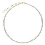 Collar gargantilla, Bañado en oro, Aguamarina artificial