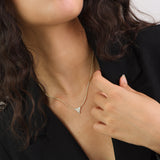 Collar colgante, Bañado en oro, Zirconia cúbica artificial
