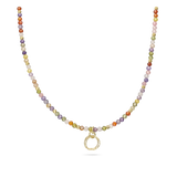 collar de piedra, Bañado en oro, Zirconia cúbica artificial