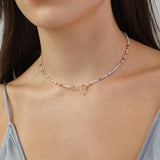 collar de piedra, Bañado en oro, Zirconia cúbica artificial