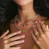 collar de piedra, Bañado en oro, Zirconia cúbica artificial, Vidrio de plomo